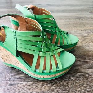 Franco Sarto Leather Wedge Sandal